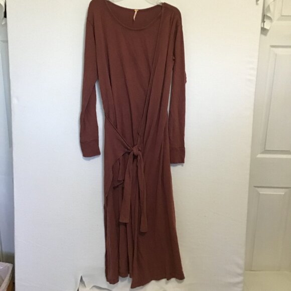 Free People Molly Side-Tie Dress Bittersweet Size L - Picture 3 of 12